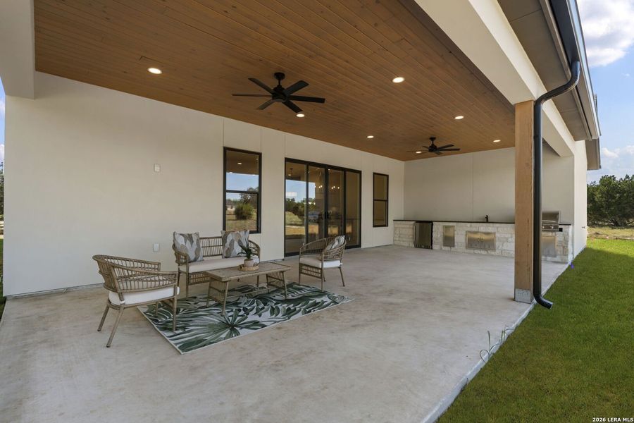 Exterior details and patio area of a home in , Bandera (Image 30).