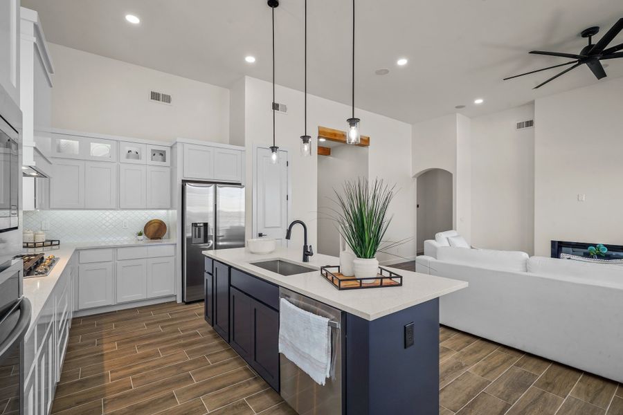 Representative furnished interior of a home built from the Escondido by LEH. Homes in Verdancia, El Paso (Image 50).
