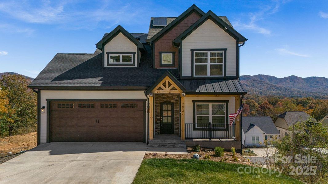 Front exterior of a new home in , Black Mountain, NC, highlighting curb appeal (Image 1).