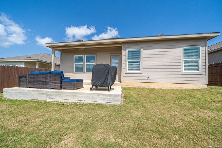 Exterior details and patio area of a home in Hidden Trails, Bulverde (Image 3).