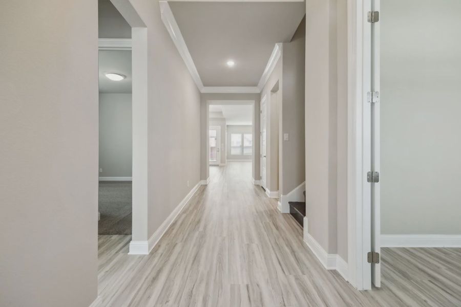 Representative unfurnished interior of a home built from the Normandy by Chesmar Homes in Karis, Crowley (Image 8). Representative unfurnished interior of a home built from the Normandy by Chesmar Homes in Karis, Crowley (Image 8).