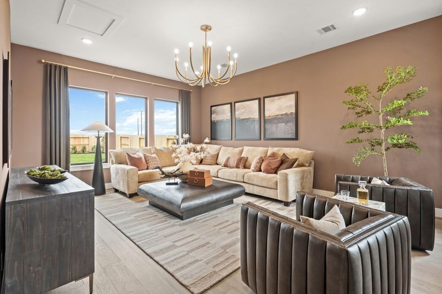Furnished interior view inside a new home in Legacy Prairie at Katy Court 60', Katy (Image 13).