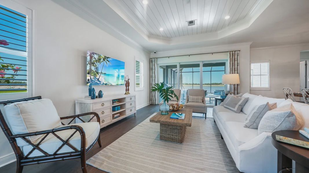 Representative furnished interior of a home built from the Bright Meadow 2 by Neal Communities in SkySail, Naples (Image 9).