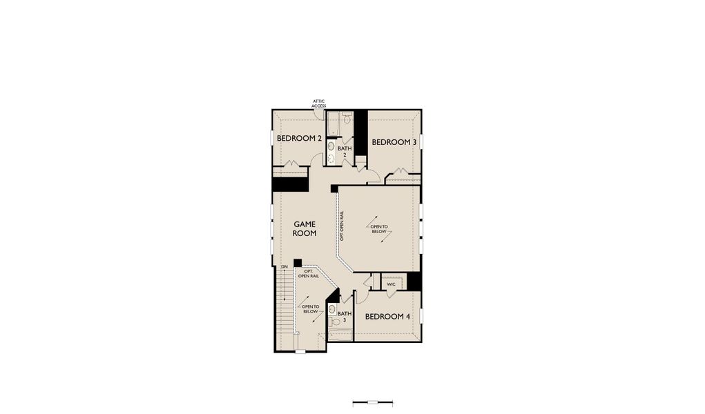 2D floor plan layout for the Esperanza by Ashton Woods in Wildrye 40ft, Waller, TX (Image 4).