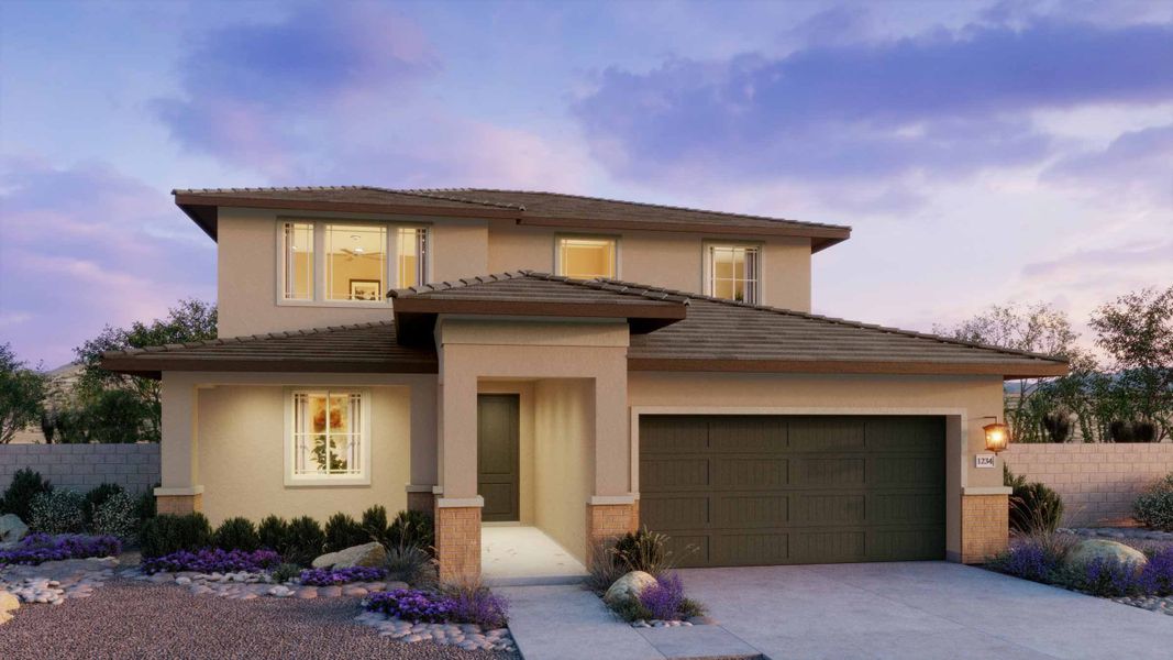 Representative exterior photo of a completed home built from the 4004 by Risewell Homes in Copper Falls, Goodyear, AZ (Image 3).