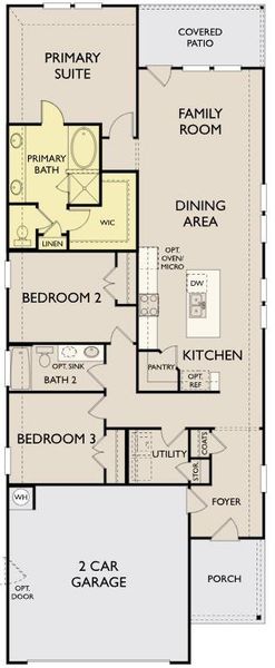 2D floor plan layout of this home in Lariat, Liberty Hill, TX (Image 4).