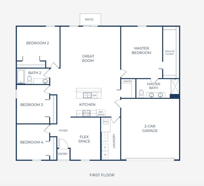 2D floor plan layout for the Iris by Maronda Homes in Citrus Springs, Citrus Springs, FL (Image 5).
