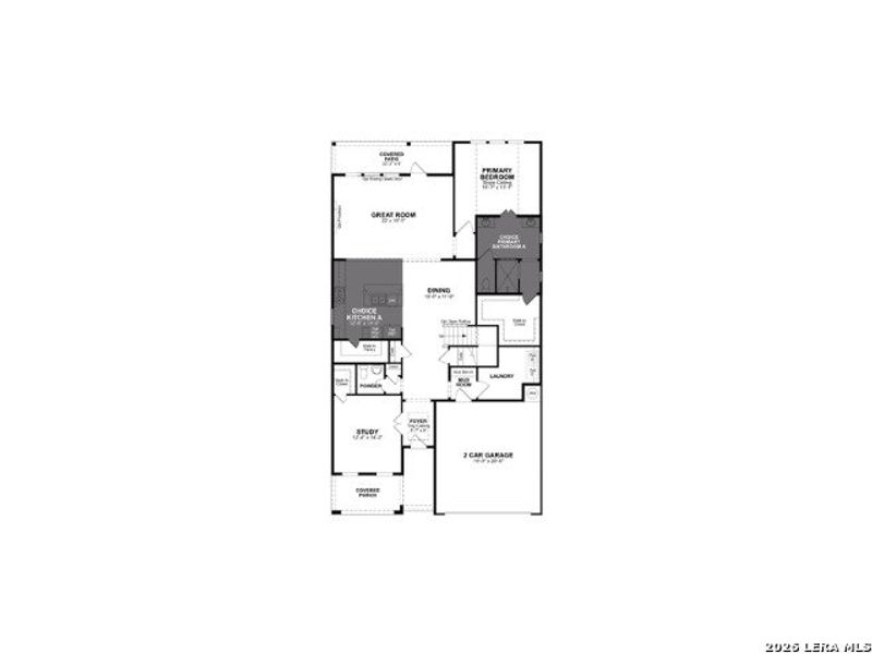2D floor plan layout of this home in Veranda, San Antonio, TX (Image 3).