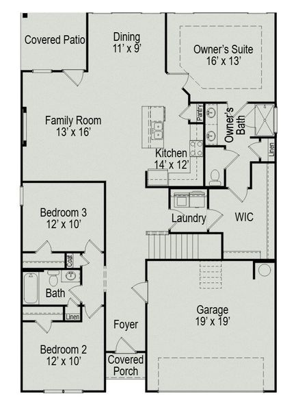 2D floor plan layout of this home in Jackson Hills, Clarksville, TN (Image 4).