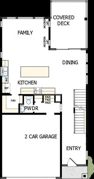 2D floor plan layout of this home in Trailside at Cottonwood Creek, Colorado Springs, CO (Image 5).