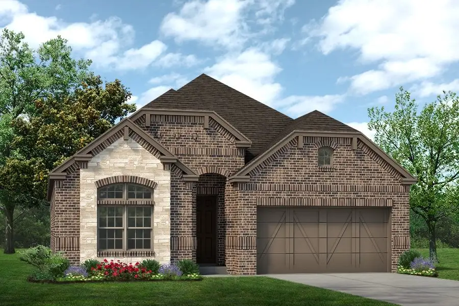 Representative exterior photo of a completed home built from the Ashstone by Sandlin Homes in Lakesong, Midlothian, TX (Image 1). Representative exterior photo of a completed home built from the Ashstone by Sandlin Homes in Lakesong, Midlothian, TX (Image 1).