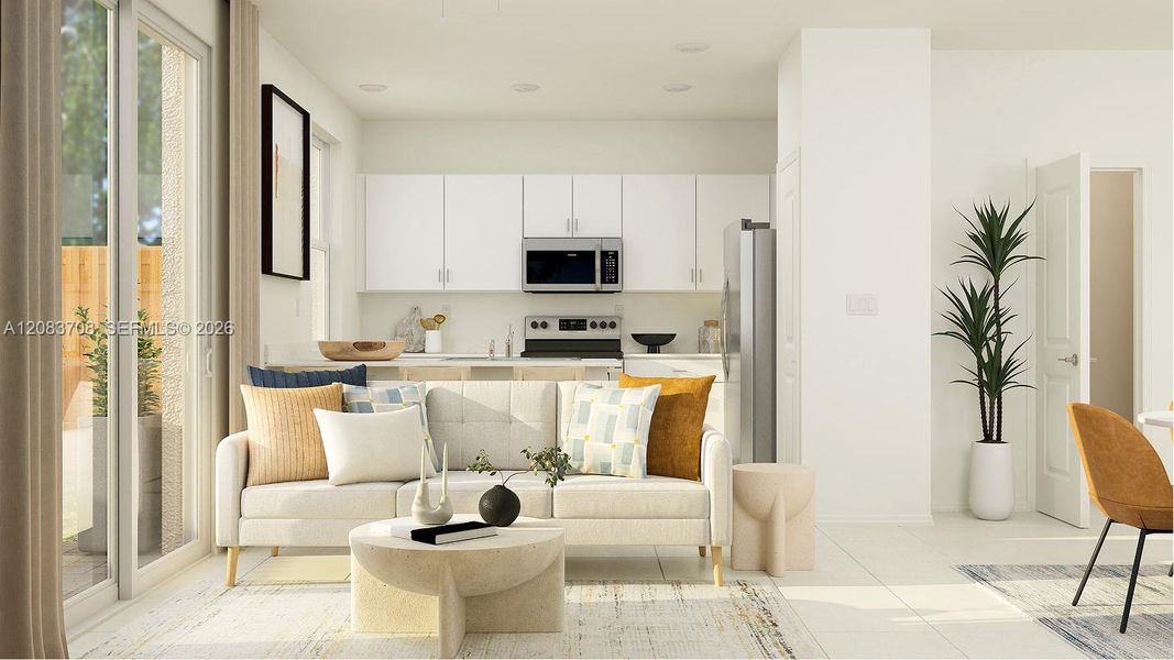 Furnished interior view inside a new home in Altamira, Homestead (Image 2). Furnished interior view inside a new home in Altamira, Homestead (Image 2).