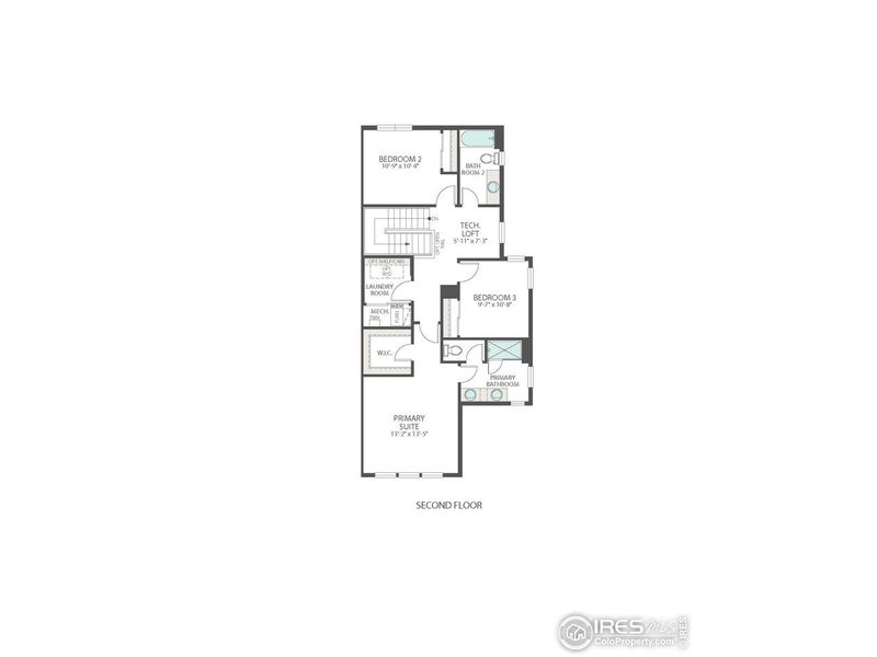2D floor plan layout of this home in Westside Crossing, Berthoud, CO (Image 6).