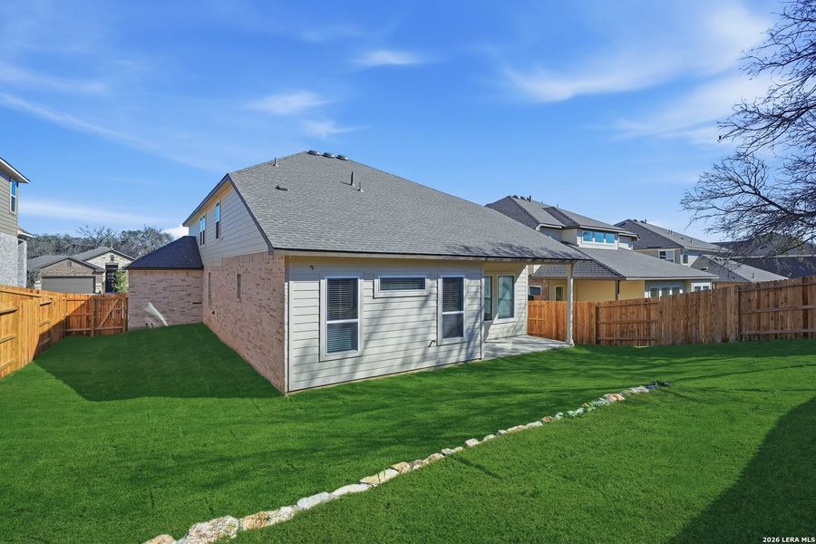 Exterior details and patio area of a home in Buffalo Crossing, Cibolo (Image 27).