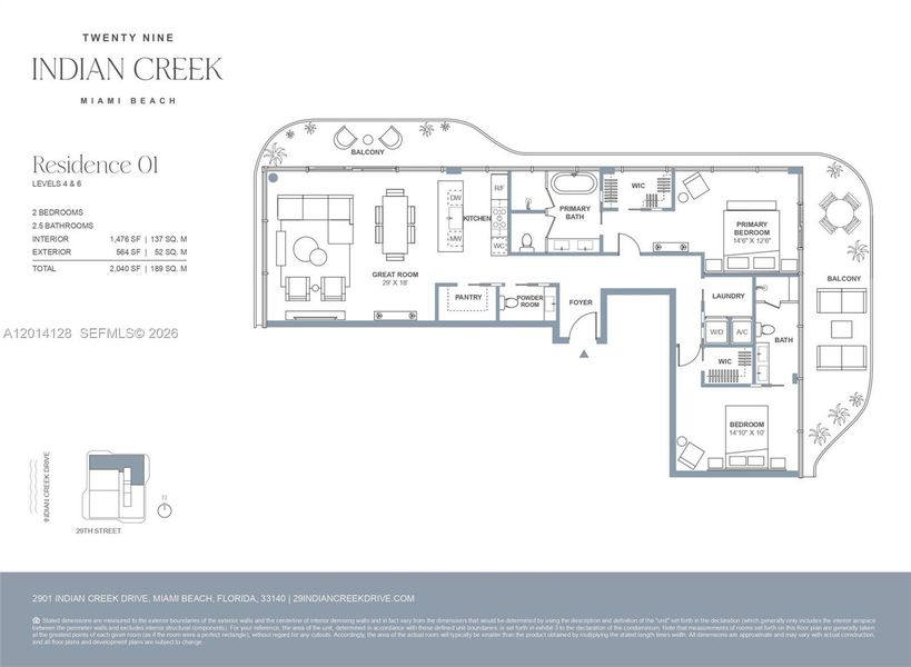 2D floor plan layout of this home in , Miami Beach, FL (Image 4).