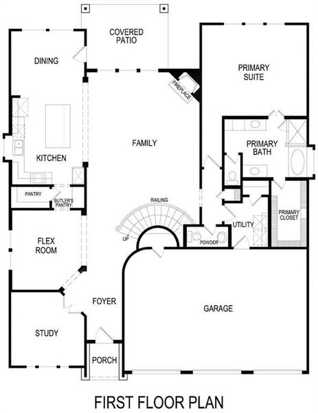 2D floor plan layout of this home in Birdsong - Harwood, Mansfield, TX (Image 6).