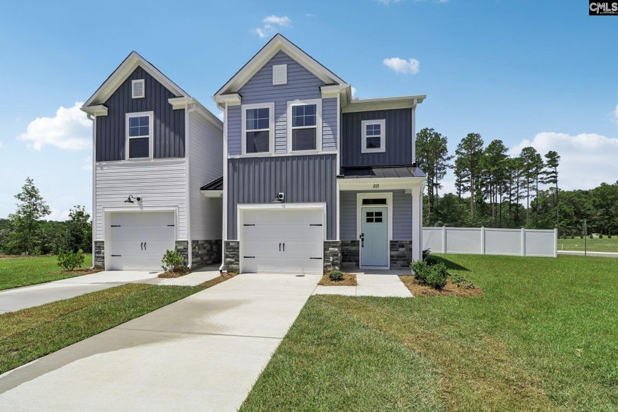 Front exterior of a new home in Walker’s Trail, Lexington, SC, highlighting curb appeal (Image 18).