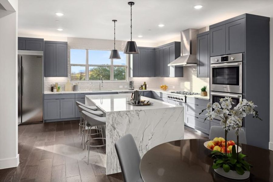 Furnished interior view inside a new home in Linkside Las Colinas, Irving (Image 5).