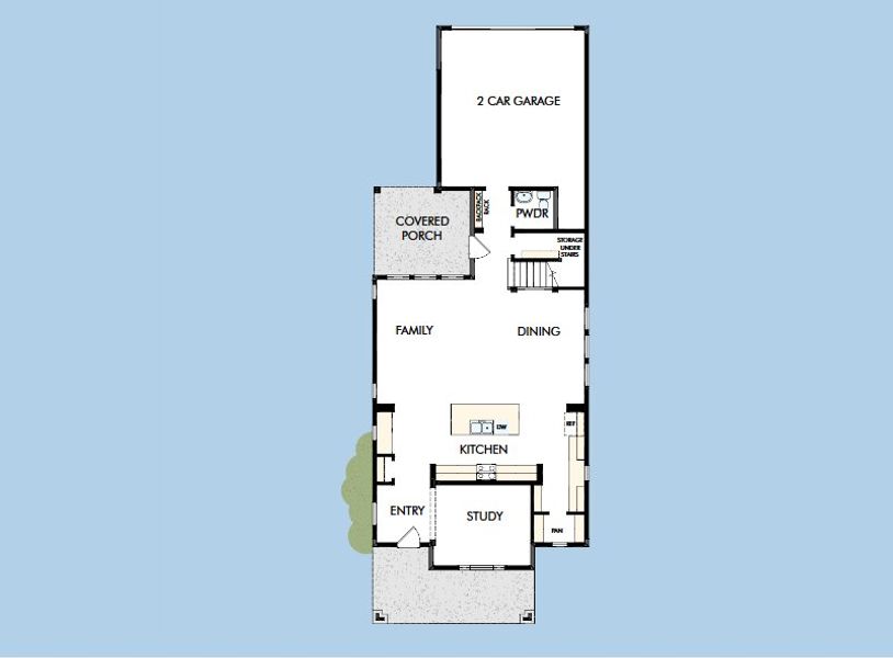 2D floor plan layout for the The Settler by David Weekley Homes in Goodnight Ranch, Austin, TX (Image 4).