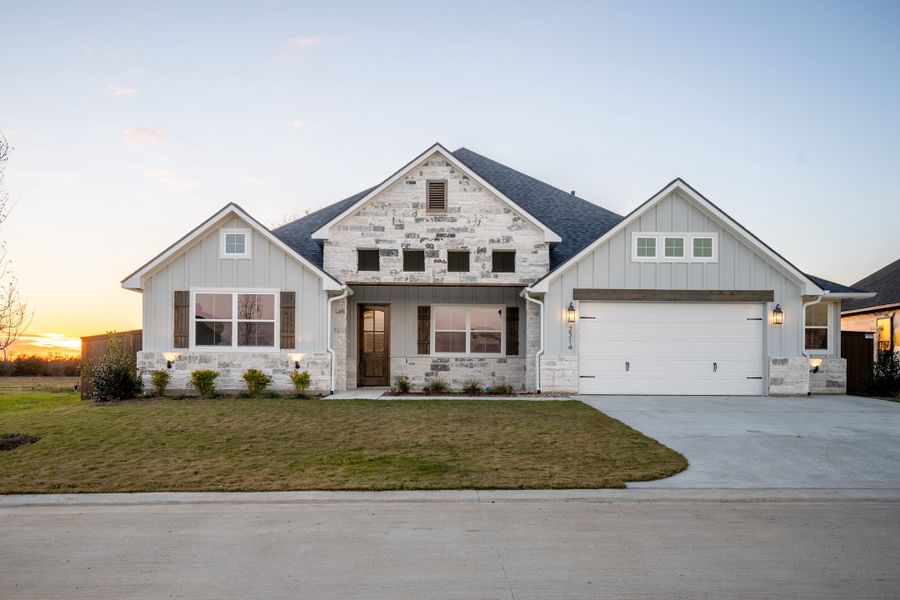 Representative exterior photo of a completed home built from the The Addison by Reece Homes in Pebble Creek, College Station, TX (Image 28).