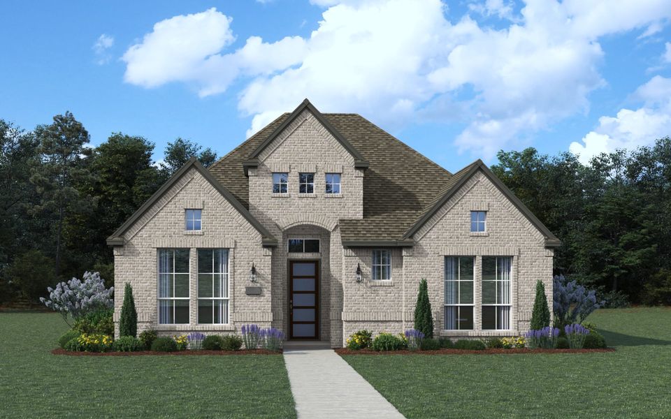 Representative exterior photo of a completed home built from the Danbury – 50' by Chesmar Homes in The Grove Frisco, Frisco, TX (Image 4).