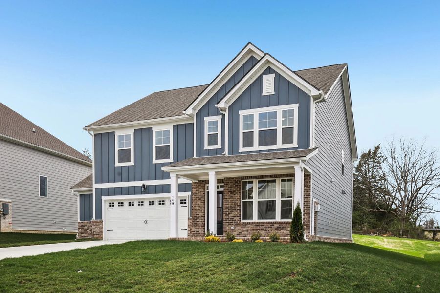 Front exterior of a new home in Willow Landing, Mount Juliet, TN, highlighting curb appeal (Image 23).