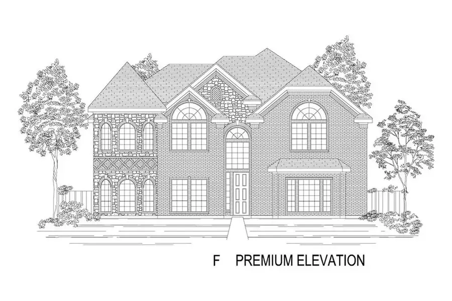Representative rendering of the exterior for the Brentwood 3R (w/Media) by First Texas Homes (Image 10).