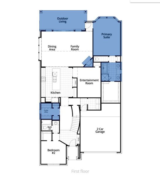 2D floor plan layout of this home in Wildflower Ranch: 50ft. lots, Dish, TX (Image 5). 2D floor plan layout of this home in Wildflower Ranch: 50ft. lots, Dish, TX (Image 5).