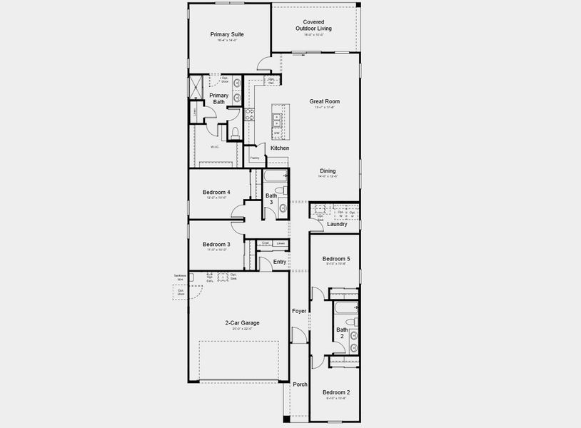 2D floor plan layout for the Sandstone by Taylor Morrison in Saddleback, Peoria, AZ (Image 3).