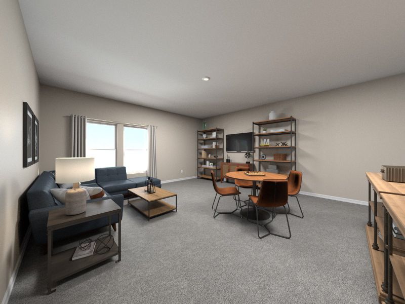 Upstairs, gather for game night in the large loft.