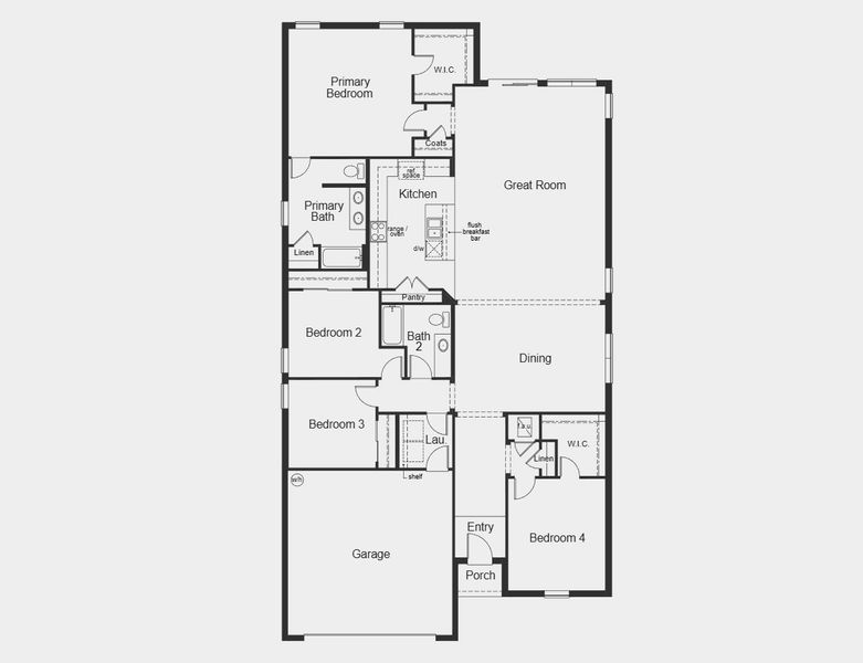 2D floor plan layout for the Plan 2333 by KB Home in Chapel Manor II, Zephyrhills, FL (Image 3). 2D floor plan layout for the Plan 2333 by KB Home in Chapel Manor II, Zephyrhills, FL (Image 3).