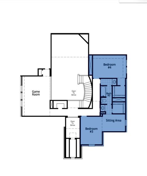 2D floor plan layout of this home in Monterra, Rockwall, TX (Image 3).