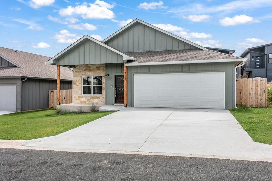Front exterior of a new home in , Fredericksburg, TX, highlighting curb appeal (Image 2). Front exterior of a new home in , Fredericksburg, TX, highlighting curb appeal (Image 2).