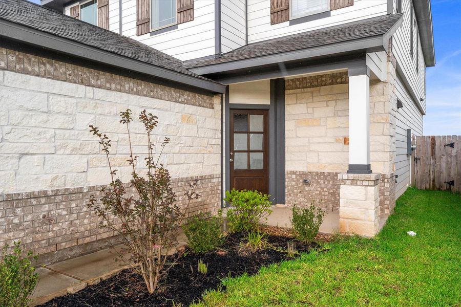 Exterior details and patio area of a home in Bluestem, Brookshire (Image 25). Exterior details and patio area of a home in Bluestem, Brookshire (Image 25).