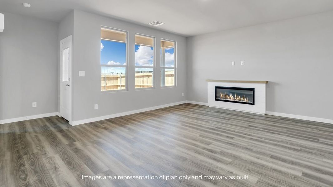 Representative unfurnished interior of a home built from the Jaxson by D.R. Horton in Mustang Ridge, Andrews (Image 13).