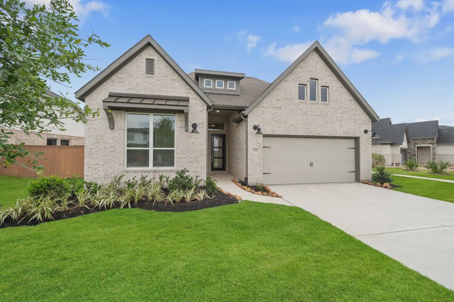 Representative exterior photo of a completed home built from the Hampton by Chesmar Homes in Elyson 50's, Katy, TX (Image 2). Representative exterior photo of a completed home built from the Hampton by Chesmar Homes in Elyson 50's, Katy, TX (Image 2).