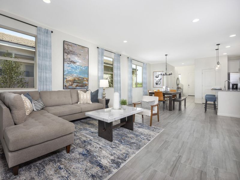 Gather with friends and family in the open concept great room.