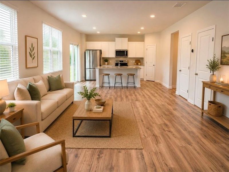 Furnished interior view inside a new home in Alcovy Trace, Lawrenceville (Image 4).