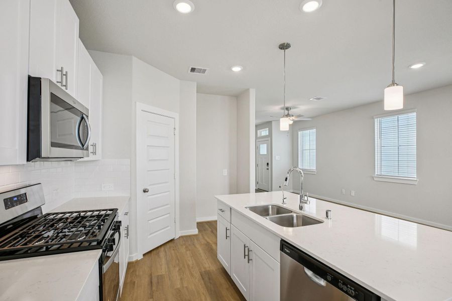 Furnished interior view inside a new home in Kemah Crossing - City Series, Kemah (Image 11). Furnished interior view inside a new home in Kemah Crossing - City Series, Kemah (Image 11).