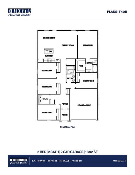 2D floor plan layout of this home in Lexington Heights, Willis, TX (Image 3).