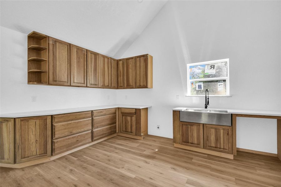 Brand new kitchen! Quartz countertops and wide open!