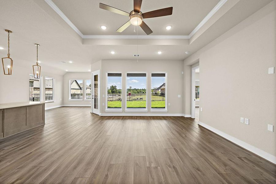 Representative unfurnished interior of a home built from the Daisy by Caldwell Homes in The Highlands, Porter (Image 33). Representative unfurnished interior of a home built from the Daisy by Caldwell Homes in The Highlands, Porter (Image 33).