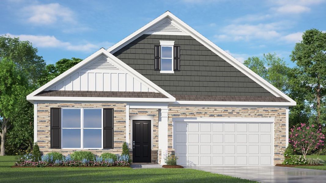 Representative exterior photo of a completed home built from the DOVER by D.R. Horton in The Villas at Galvins Ridge, Sanford, NC (Image 20). Representative exterior photo of a completed home built from the DOVER by D.R. Horton in The Villas at Galvins Ridge, Sanford, NC (Image 20).