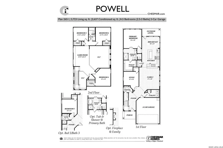 2D floor plan layout of this home in Stillwater Ranch, San Antonio, TX (Image 3).