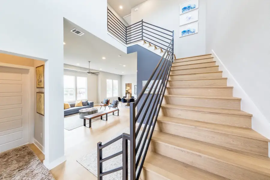 Furnished interior view inside a new home in The Brownstones at East Quarter, Dallas (Image 13).