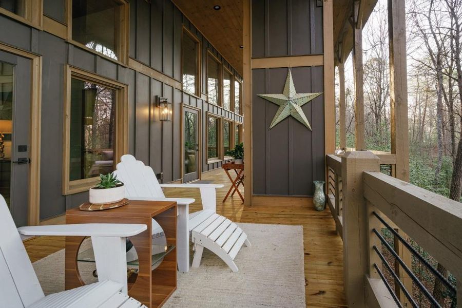 Exterior details and patio area of a home in , Mineral Bluff (Image 20).