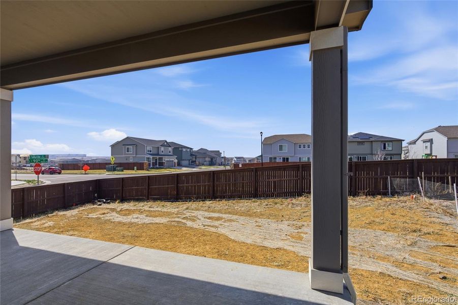 Exterior details and patio area of a home in Crossway at Second Creek, Commerce City (Image 30). Exterior details and patio area of a home in Crossway at Second Creek, Commerce City (Image 30).