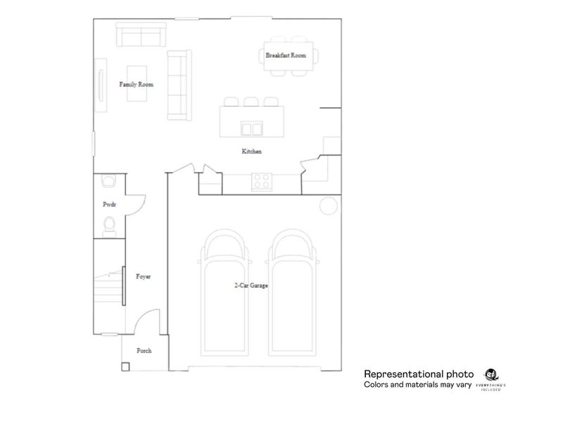 2D floor plan layout of this home in Sullivan Farm, Statesville, NC (Image 3).