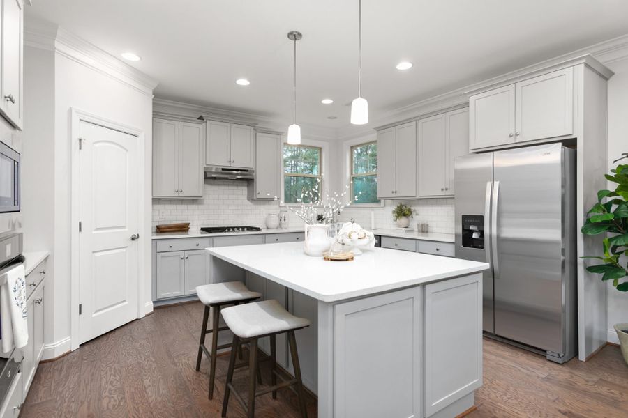 Representative furnished interior of a home built from the Hanover Lux by Keystone Homes NC in Weybridge, Burlington (Image 30).