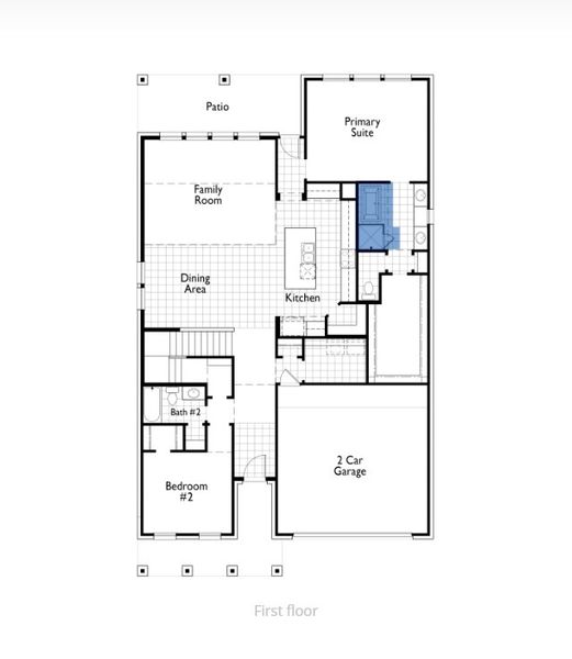 2D floor plan layout for the Redford Plan by Highland Homes in Mosaic: Artisan Series - 50ft. Lots, Prosper, TX (Image 5). 2D floor plan layout for the Redford Plan by Highland Homes in Mosaic: Artisan Series - 50ft. Lots, Prosper, TX (Image 5).